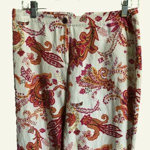 Liz Claiborne Michaela Paisley Silk/Linen Pants